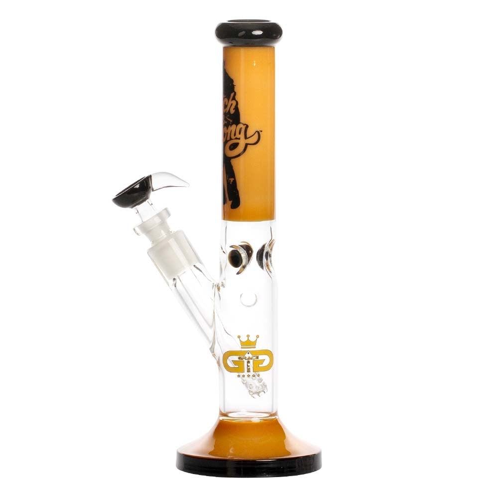 Grace Glass Cheech & Chong Peace Straight Tube Bong | Amber | side view 2