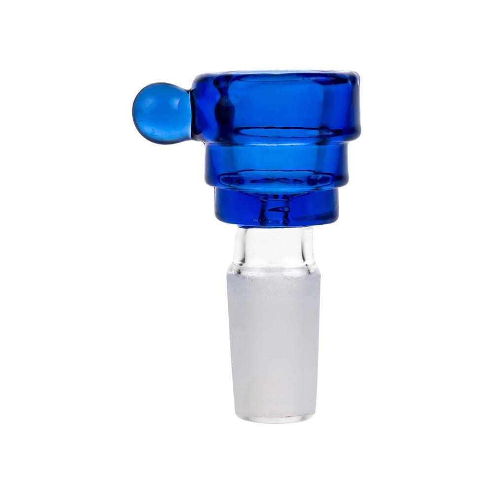Colored Glass Herb Bowl with Marble Handle | Male Joint | Blue