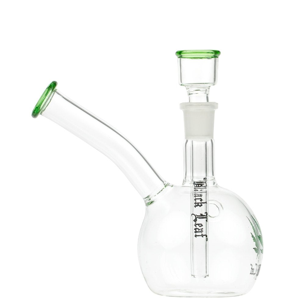 Black Leaf Glass Bubble Base Bubbler with Carb Hole - Side View 4