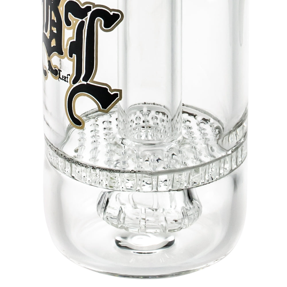 Black Leaf Precooler with  HoneyComb Disc & Showerhead Diffuser | 45 Degree Joint | 18.8mm - Close up