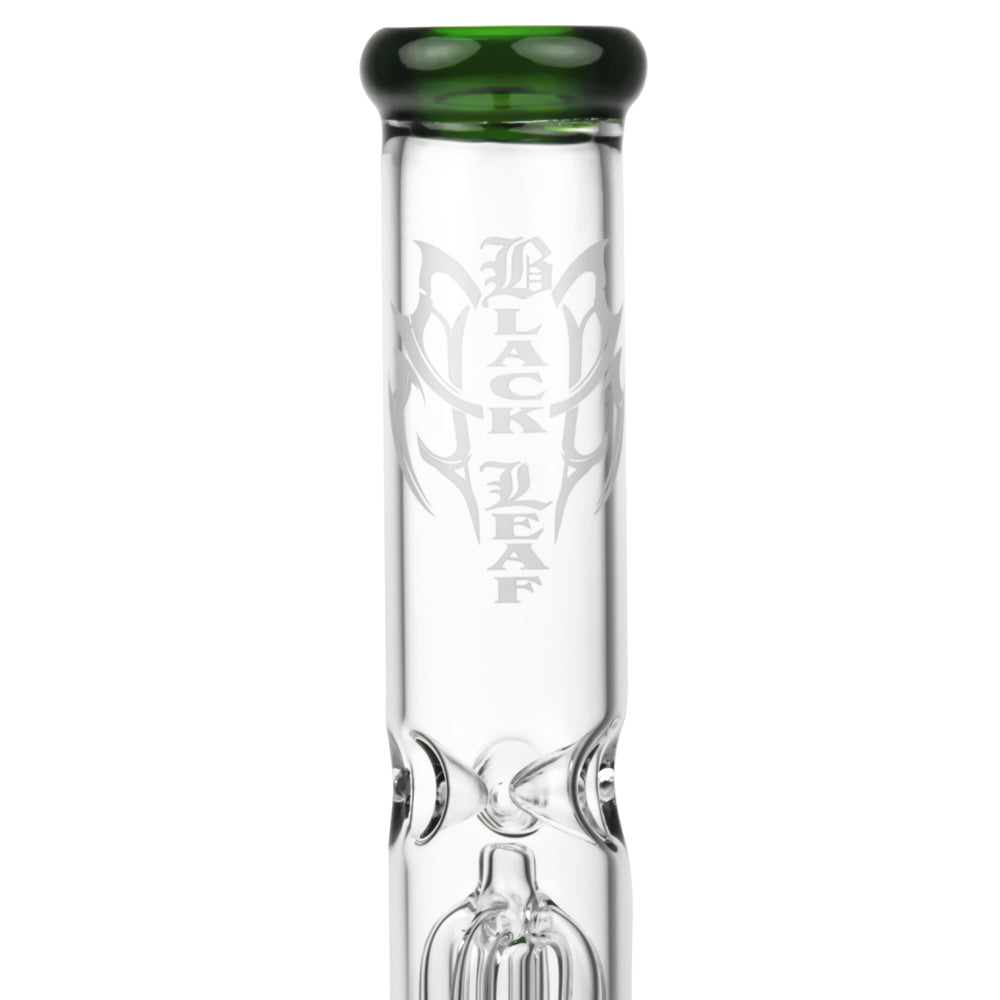 Black Leaf 4-arm Perc Bong with Ash Catcher | Green - Decal