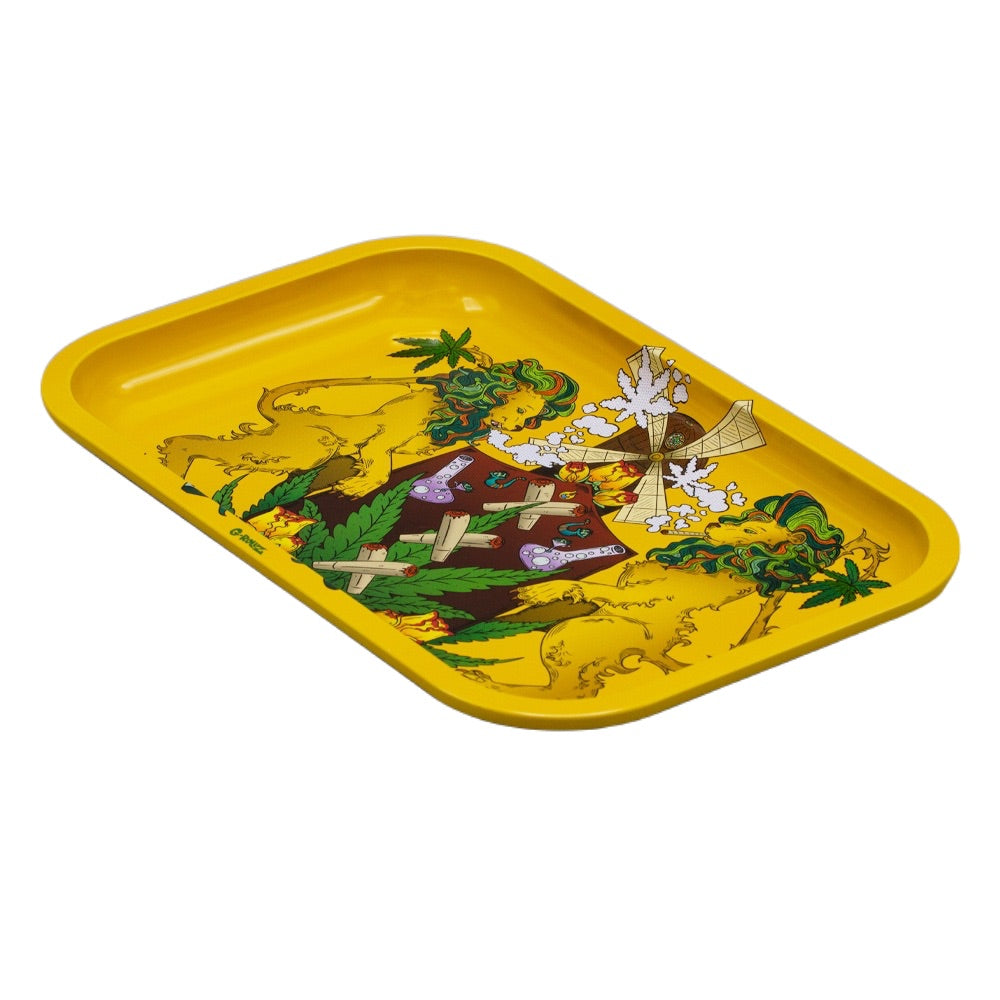 G-Rollz Canna Lions Rolling Tray | Medium | side view
