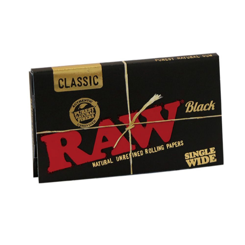 RAW Classic Black Single Wide Double Window Rolling Papers | Single Pack