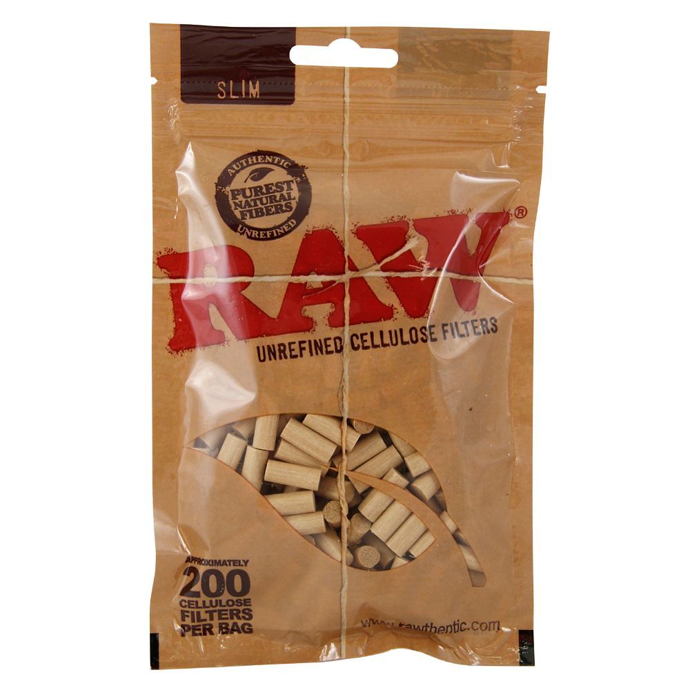 RAW Cellulose Slim Filter Tips | Bag of 200