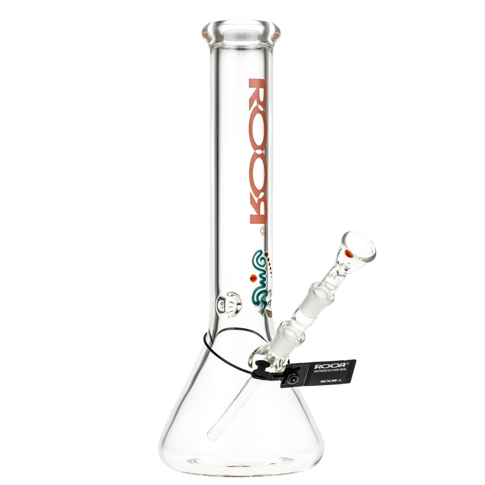 ROOR Little Sista Beaker Ice Bong 7.0mm Red logo | 35cm | 14.5mm - Side View 1