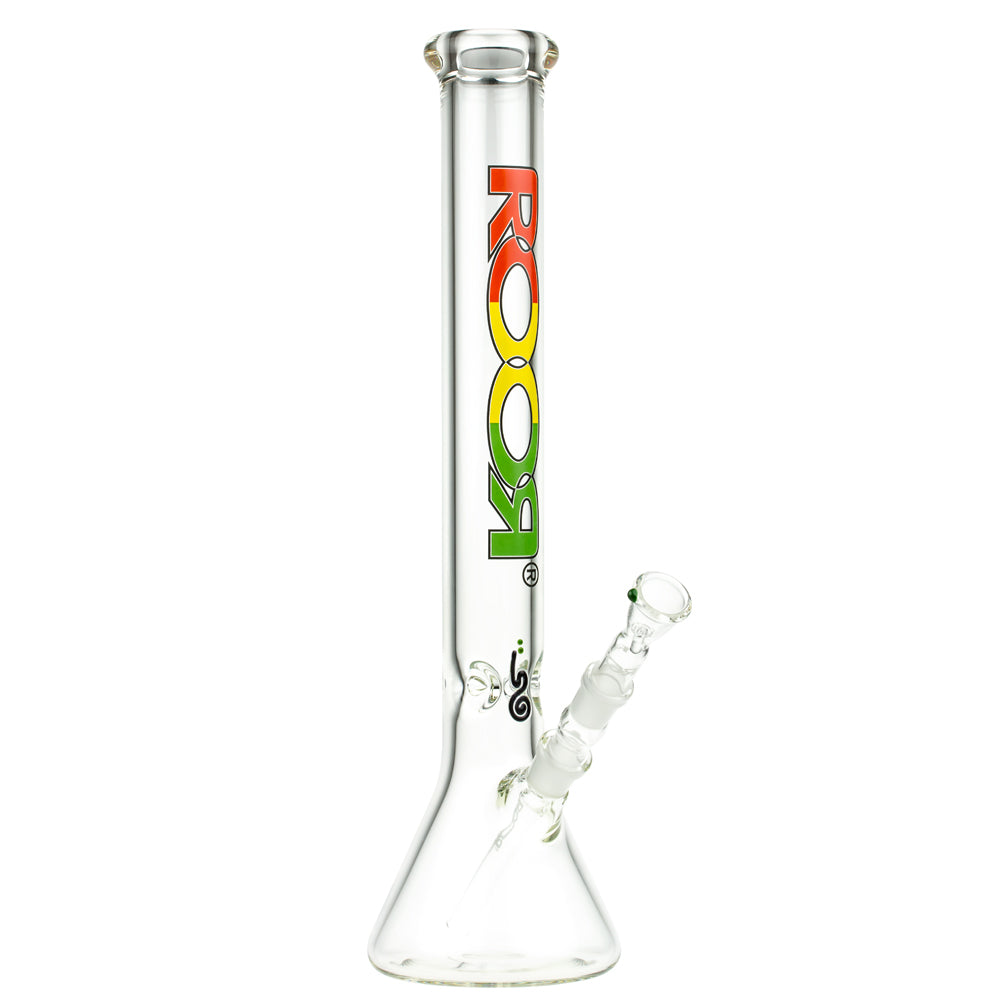 ROOR Little Sista Beaker Base 7mm Glass Ice Bong | Rasta | 45cm - Side View 1