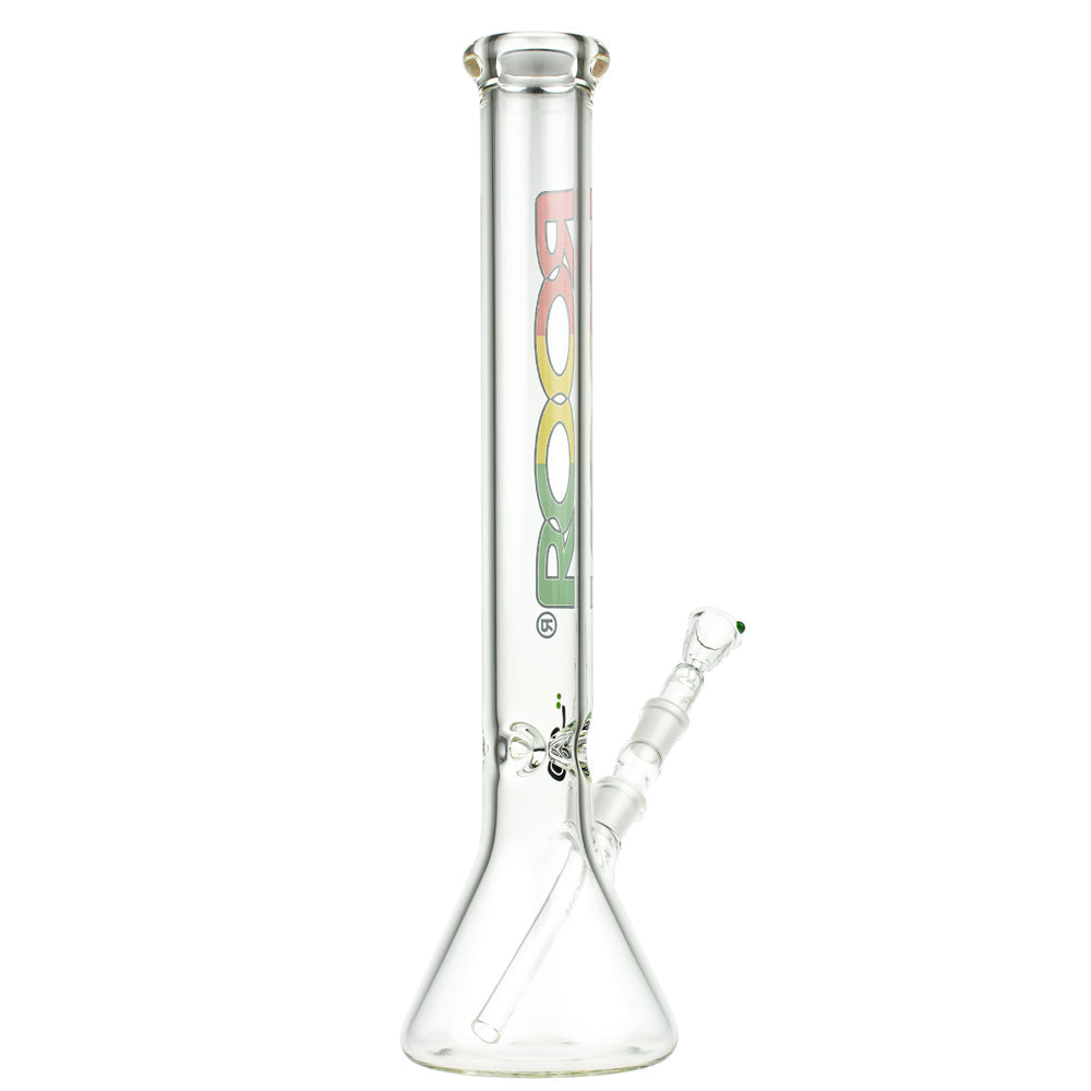 ROOR Little Sista Beaker Base 7mm Glass Ice Bong | Rasta | 45cm - Side View 5