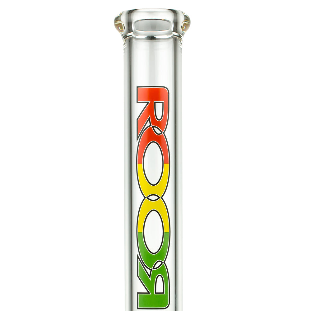 ROOR Little Sista Beaker Base 7mm Glass Ice Bong | Rasta | 45cm - ROOR Logo