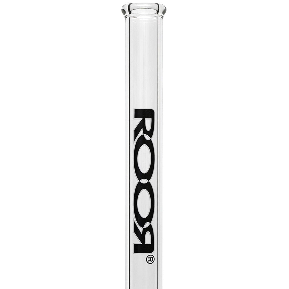 ROOR Snapper 4.0mm Glass Bong Black Logo w/ White Outline | 40cm | 18.8mm - Logo