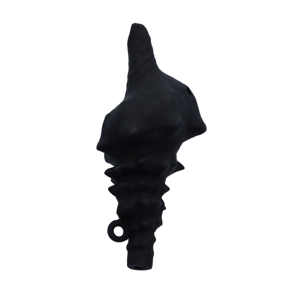 Silicone Shell Pipe with Loop and Glass Bowl | 4.5 Inch | Black | bottom view