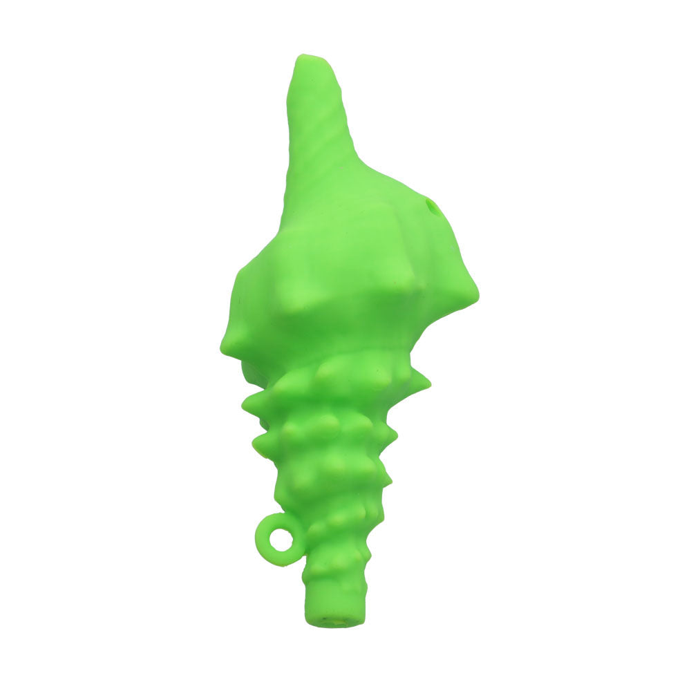 Silicone Shell Pipe with Loop and Glass Bowl | 4.5 Inch | Green | bottom view