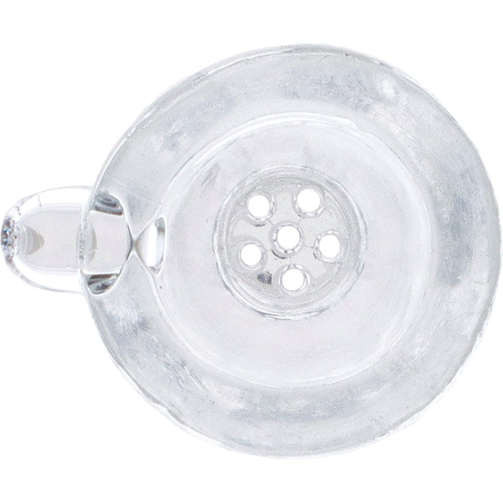 Glass Bowl with Built-In Screen and Handle | Male Joint | Clear | 14.5mm | Top View