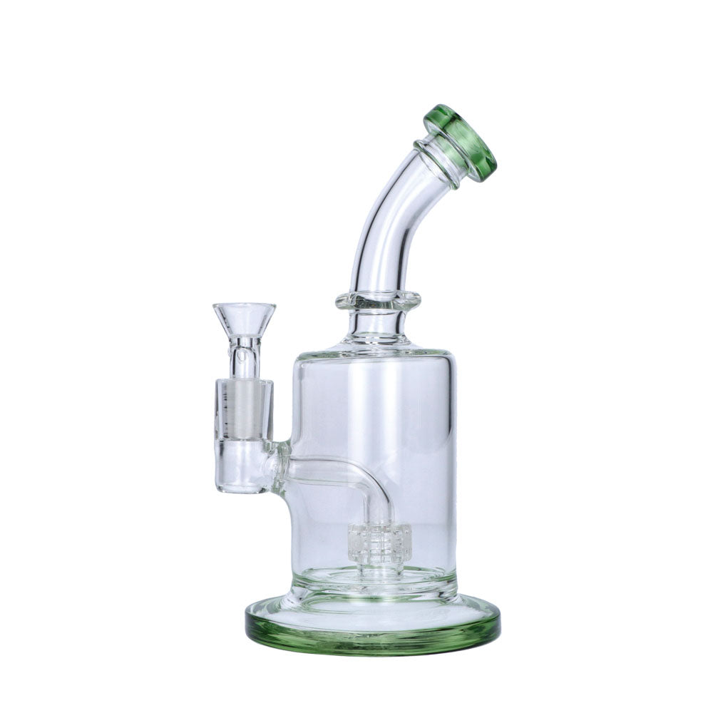 Glass Glycerine Beaker Bubbler with Drum Percolator | Green | side view 3