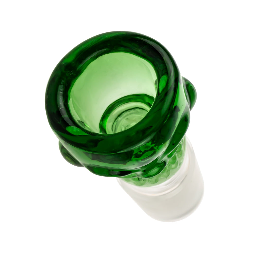 Colored Glass Skull Bowl | Small | Green | 18.8mm - Top View