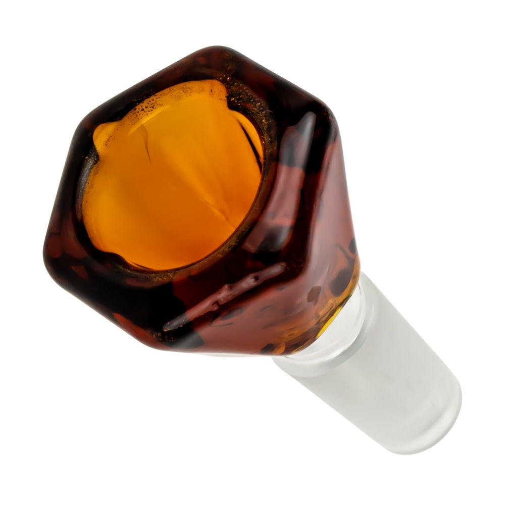 Glass Diamond Herb Bowl | Amber | 14.5mm - Top View