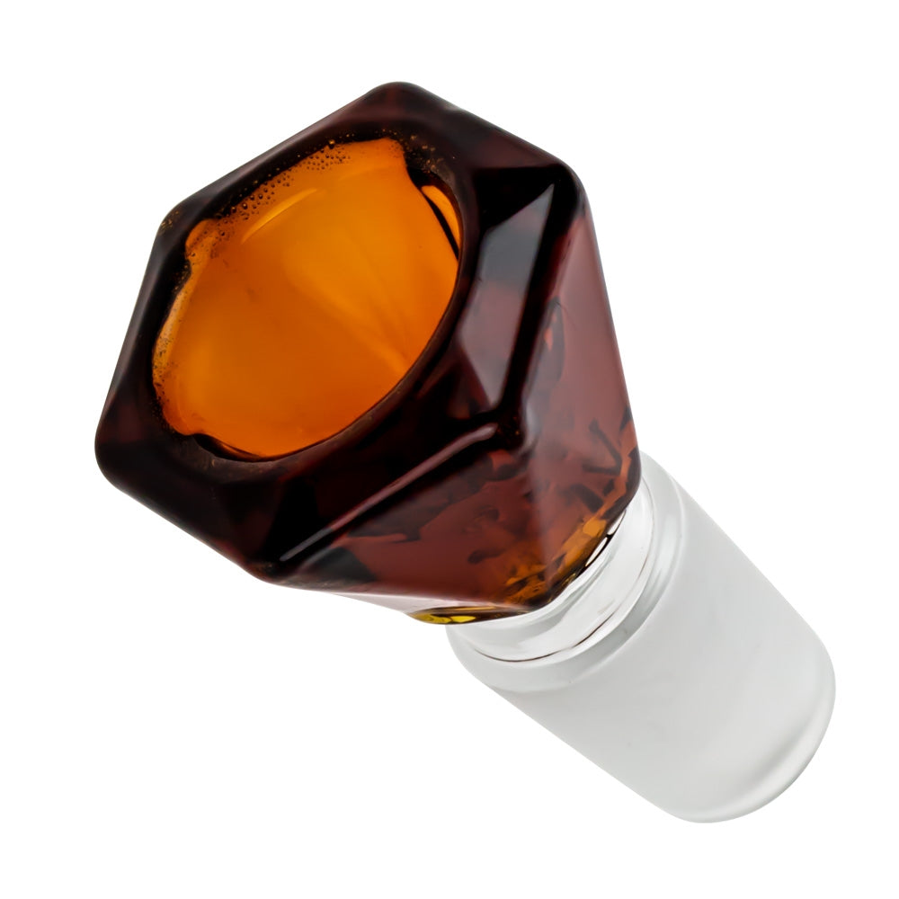 Glass Diamond Herb Bowl | Amber | 18.8mm  - Top View