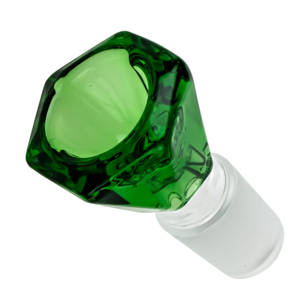 Glass Diamond Herb Bowl | Green | 18.8mm - Top View