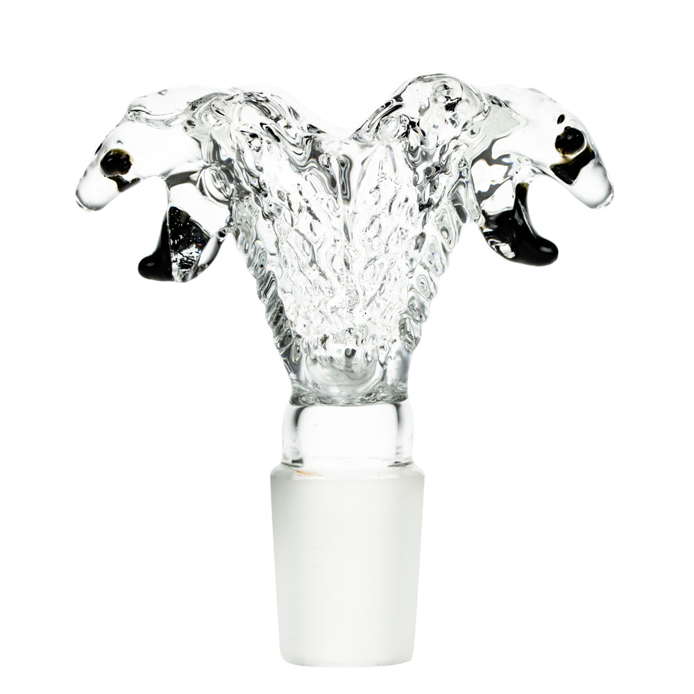 Glass Double Cobra Head Bowl | Clear | 18.8mm