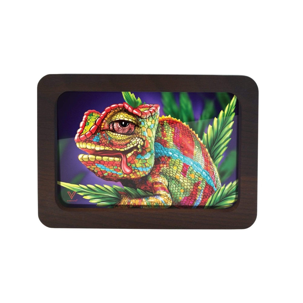 V Syndicate 3D High Def Wood Rolling Tray | Small | High Voltage
