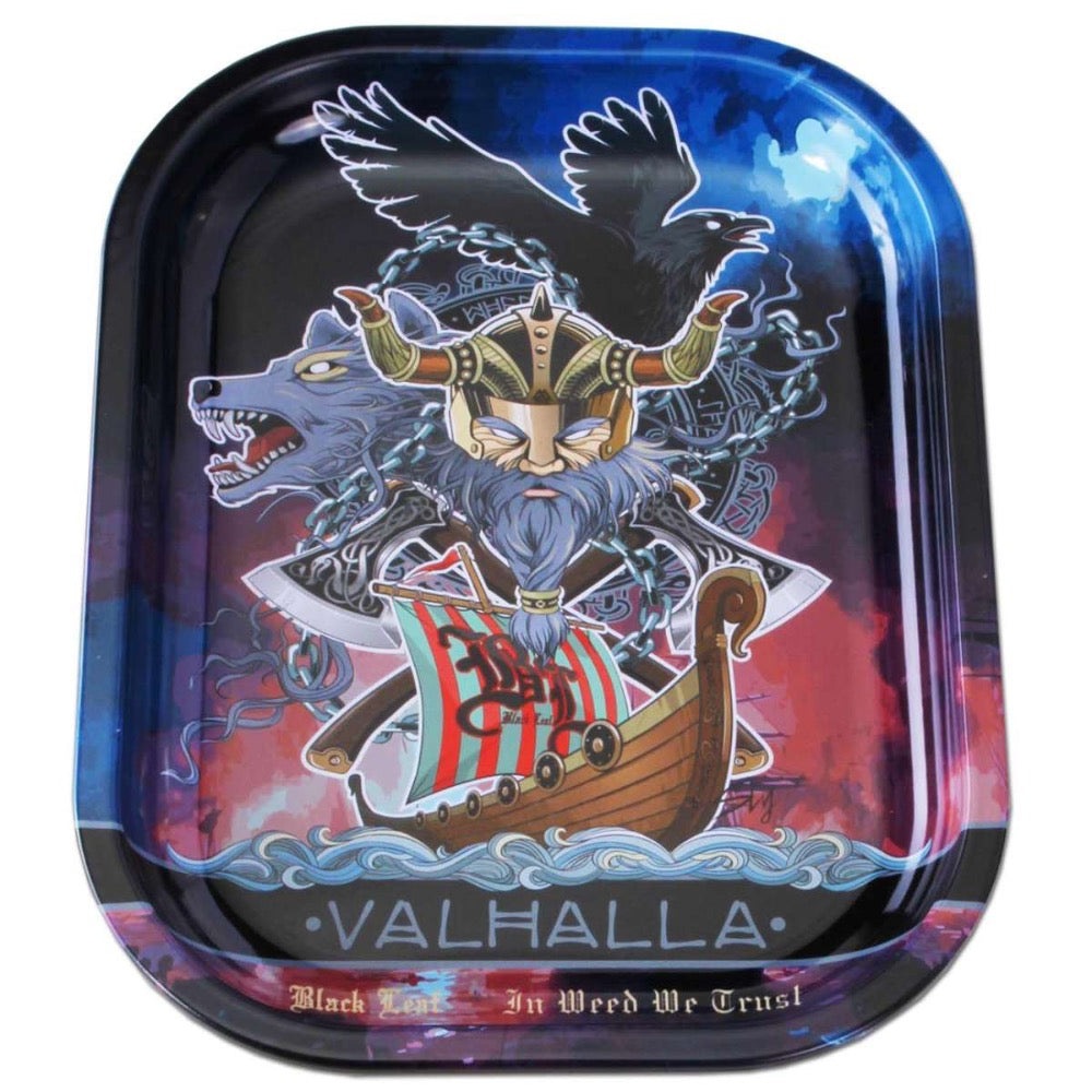 Black Leaf VALHALLA Boxed Straight Bong with Tree Percolator | rolling tray