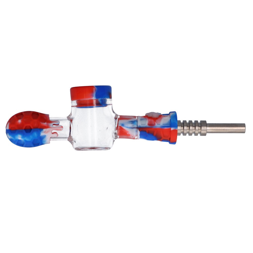 Silicone Multi-Functional Spoon Pipe Kit | Random Color | nectar collector | side view