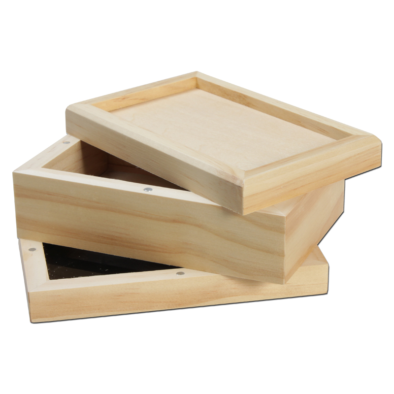 Wooden Pollen Sifter Kief Box, 3-part