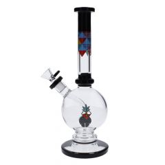 Cabana Cannabis Co. Bubble Base Bong with Circular Foot | Black | side view 1