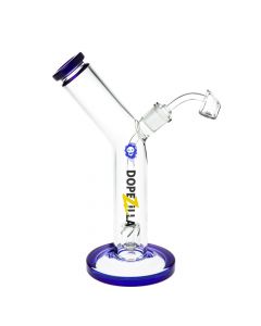 Dopezilla Glass Banshee Dab Rig | 10 Inches | Dark blue | Side view 1