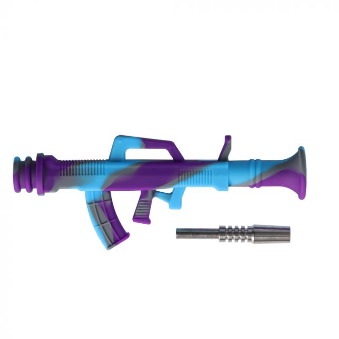 AK47 Machine Gun Shape Silicone Nectar Collector Pipe Equipped